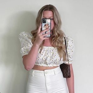 Zara puff sleeve crop top
